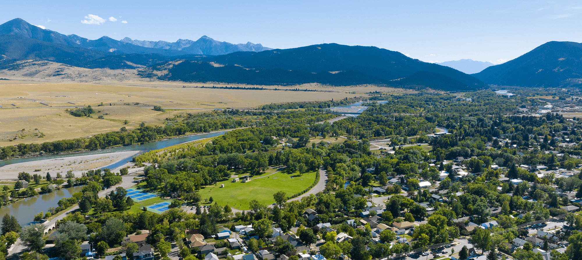 aerial view of a street